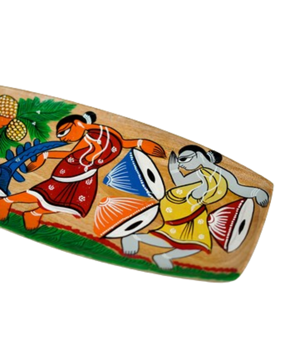 Handmade Wooden Tray With Sohrai Painting