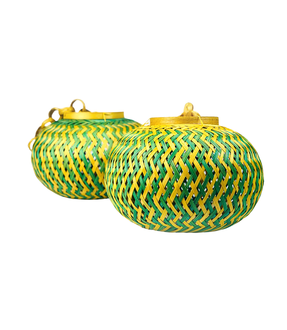 Bamboo Multi Ball Hanging Lamp Shade From Tripura