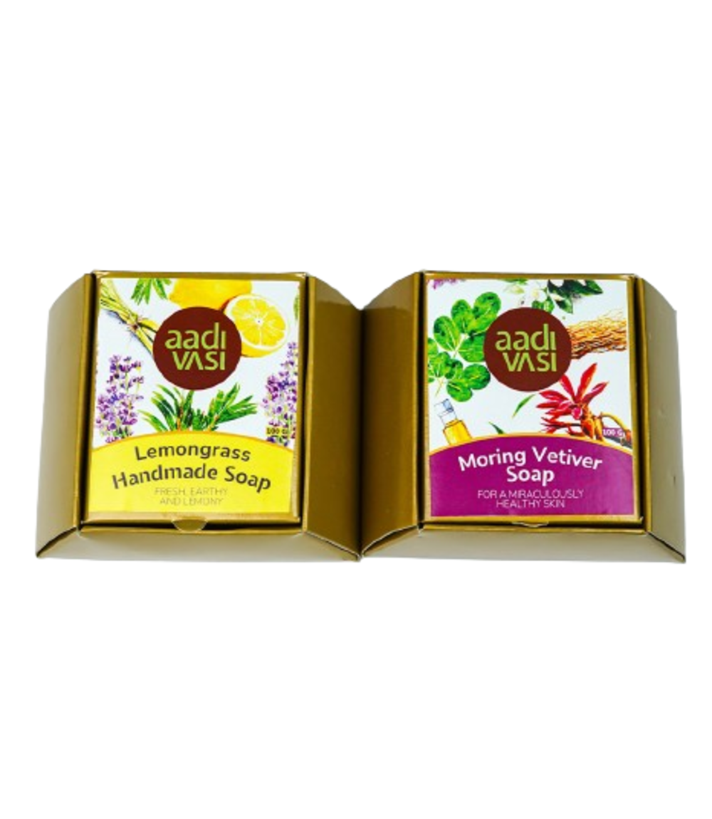 Handmade Organic Soaps Combo Made by Tribes of Jharkhand (Lemongrass and Vetiver Combo)