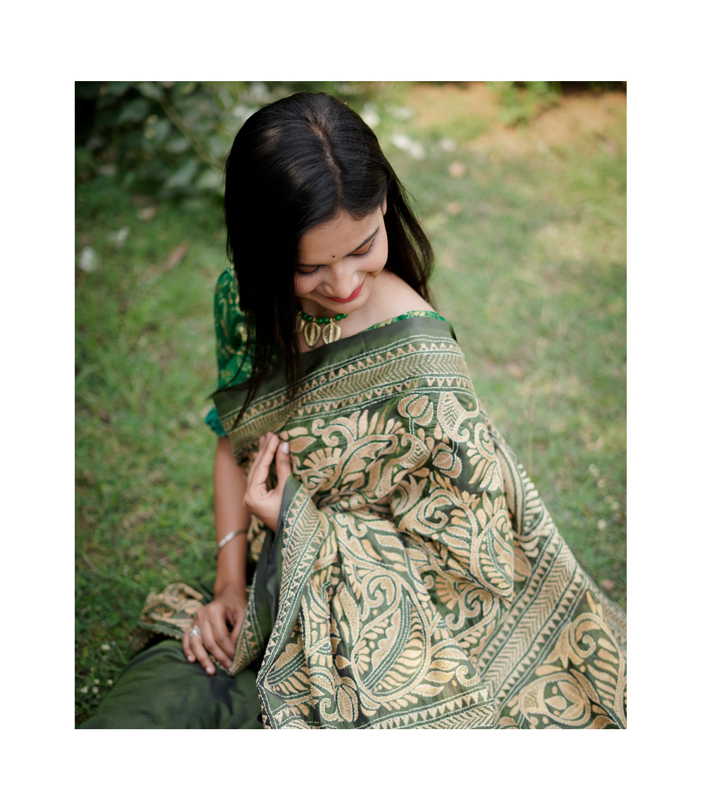 kantha stich saree