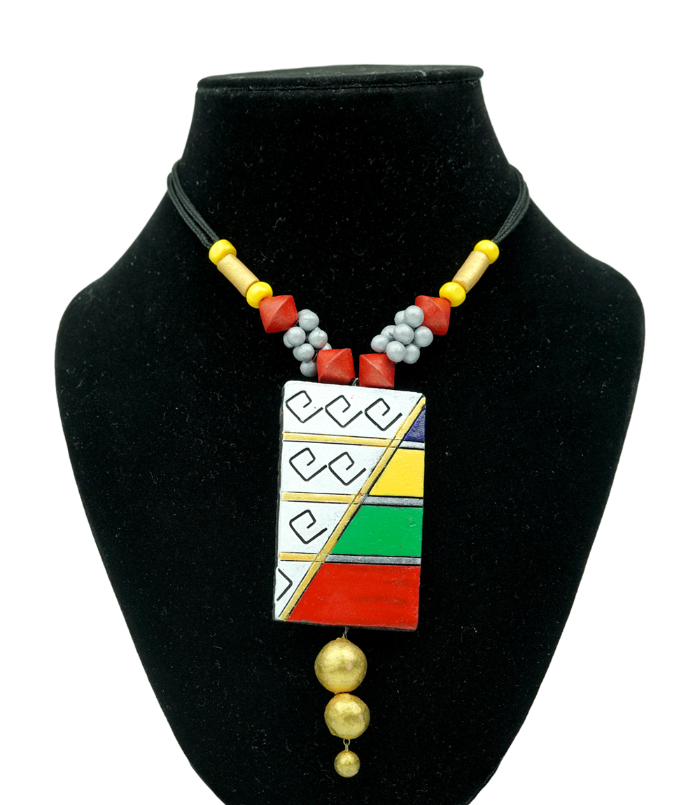 Terracotta Necklace Set Made by Tribes (Multi Colour)