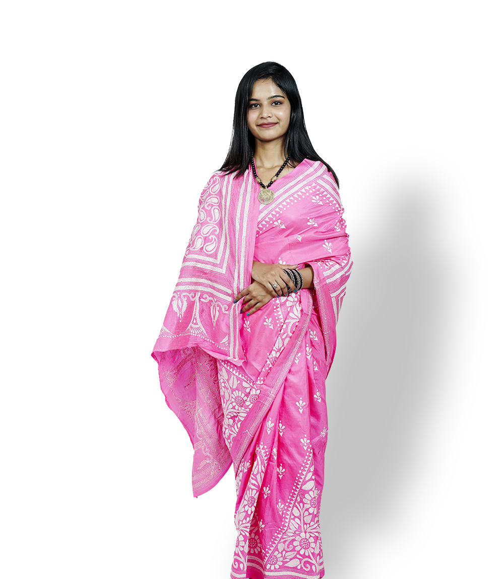 Katha Stich Saree By Tribe Of West Bengal