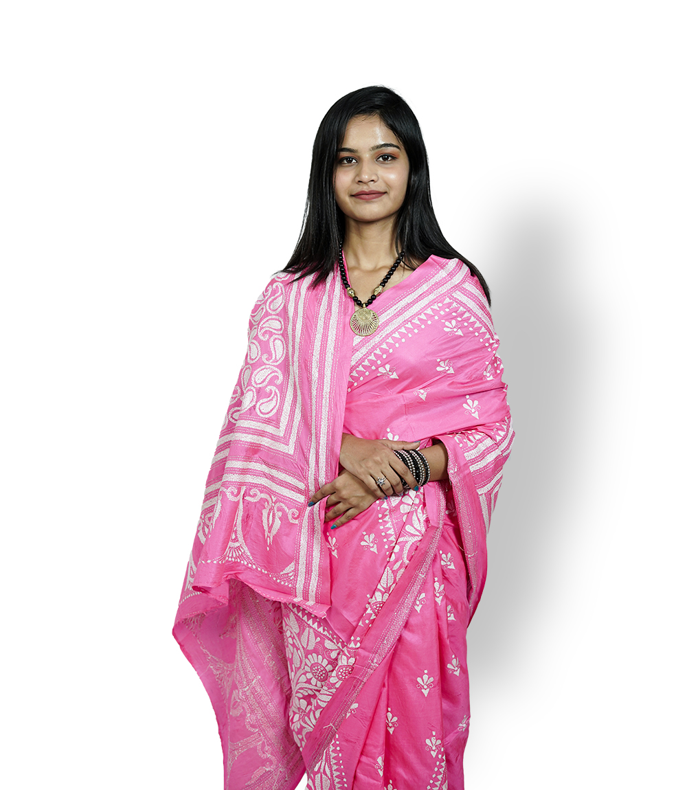 Katha Stich Saree By Tribe Of West Bengal