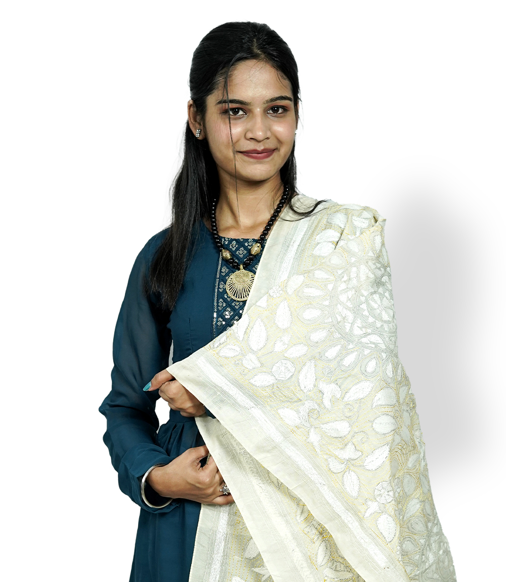 Handstitched  Katha Stole by Tribes of West-Bengal