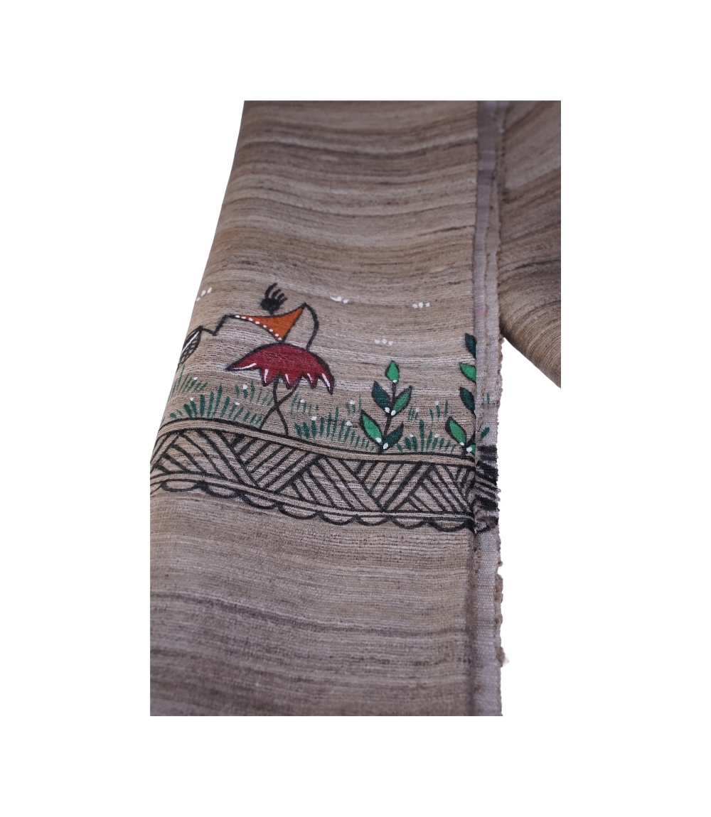 Tassar Silk Natural Hand Painting Stole2