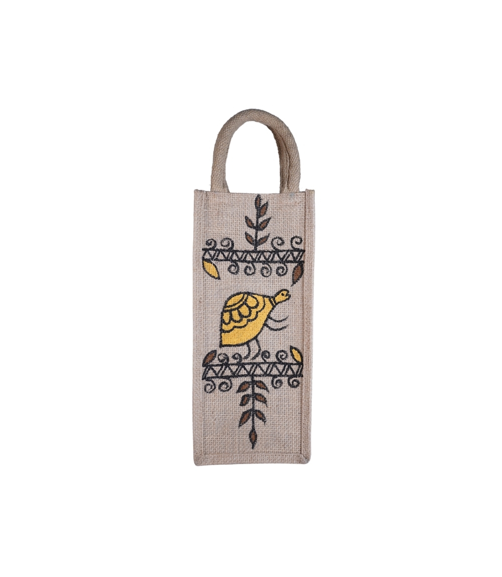 Jute Water Bottle Bag Made by Tribes of Jharkhand (One pc)