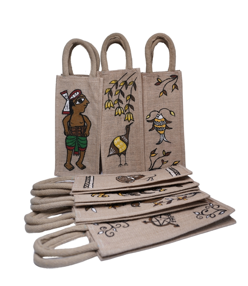 Jute Water Bottle Bag Made by Tribes of Jharkhand (One pc)