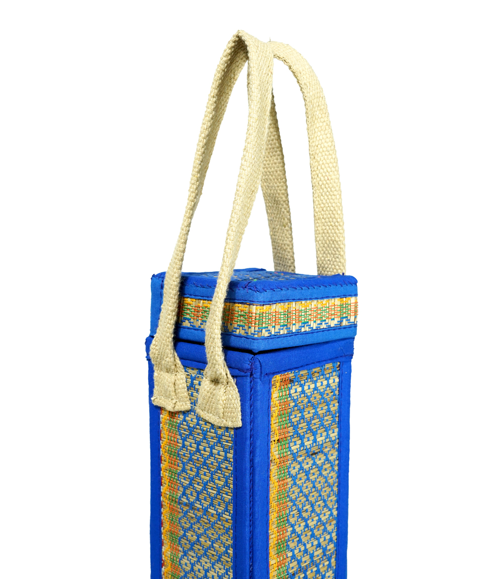 Handwoven bamboo water bottle bag made by tribes of Jharkhand