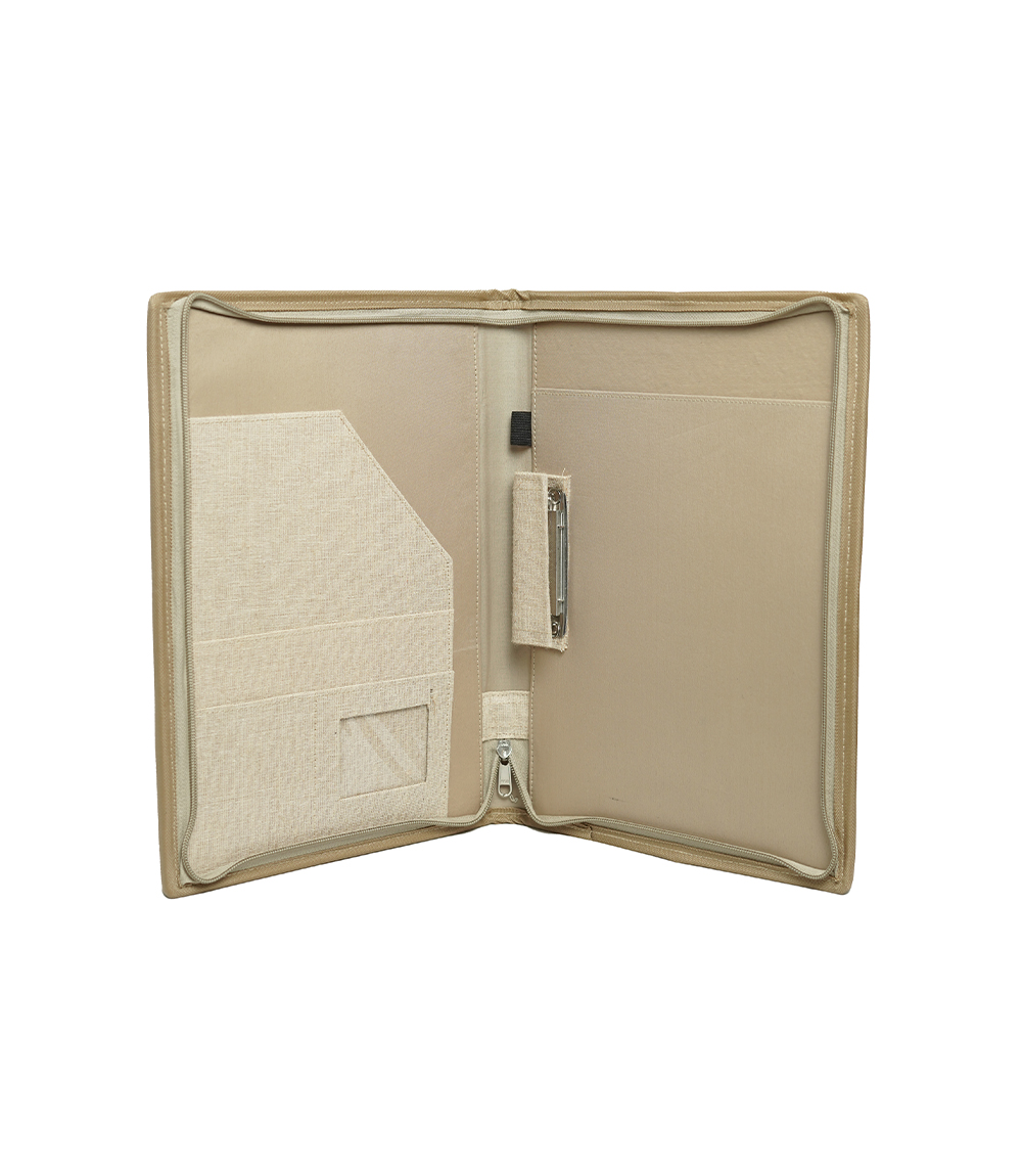 Natural Jute File Folder- open