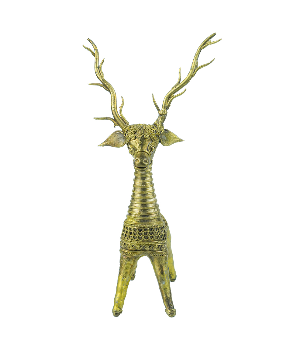 Dokra deer statue made by tribes of Jharkhand