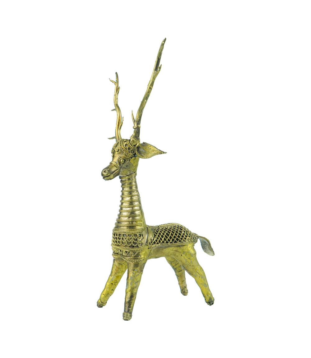 Dokra deer statue made by tribes of Jharkhand