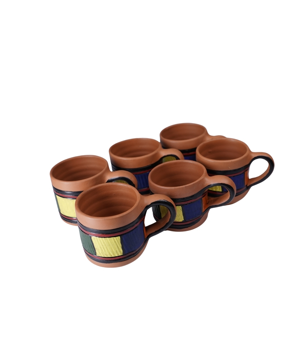 Terracotta Mug Set (6 pieces) Handmade by the Tribes of Jharkhand