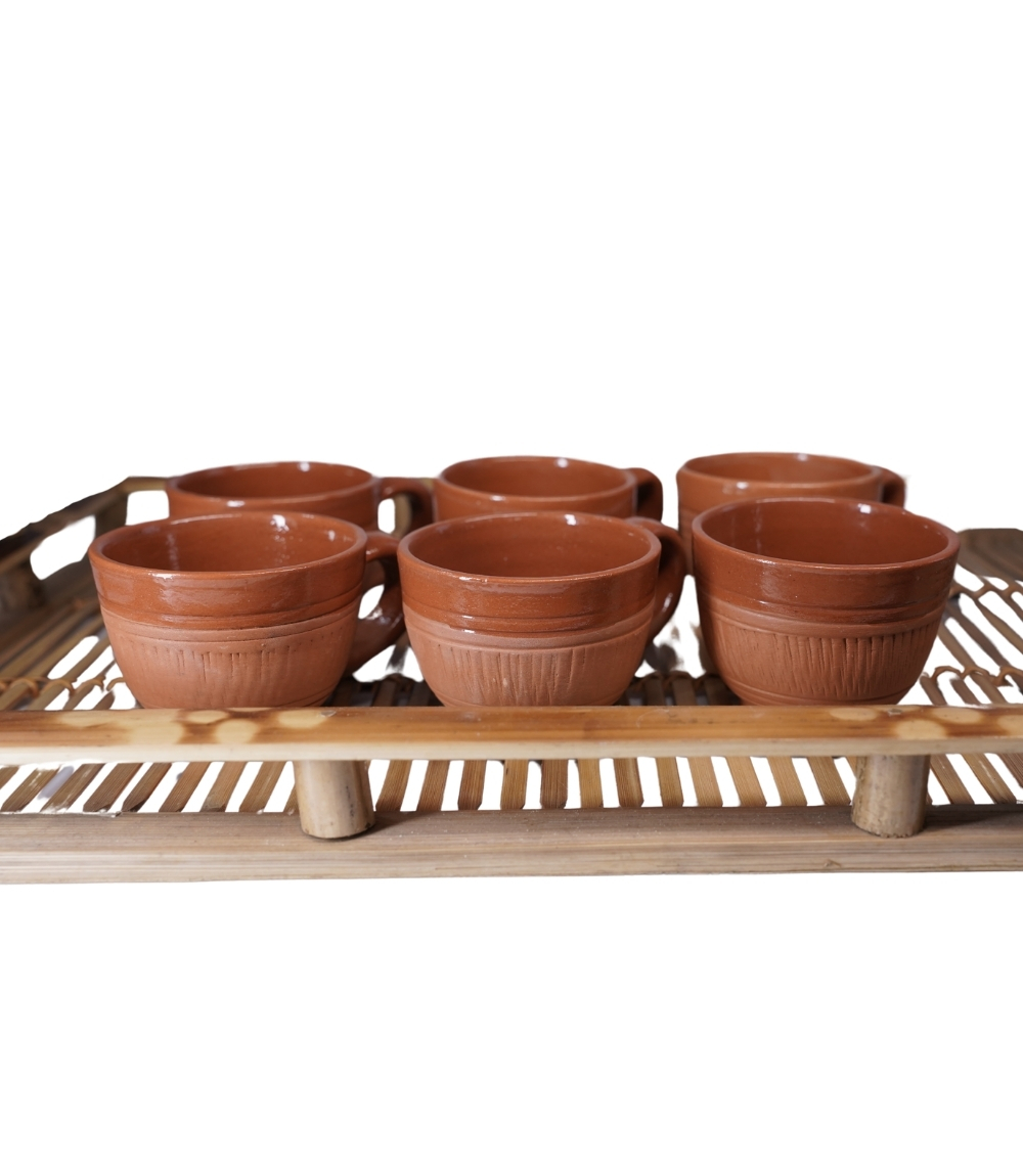 Terracotta Mug Set (6 pieces) Handmade by the Tribes of Jharkhand