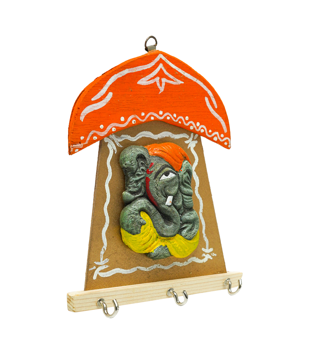 Ganesh Terracotta Keyring Hanger made by the Tribes of Jharkhand