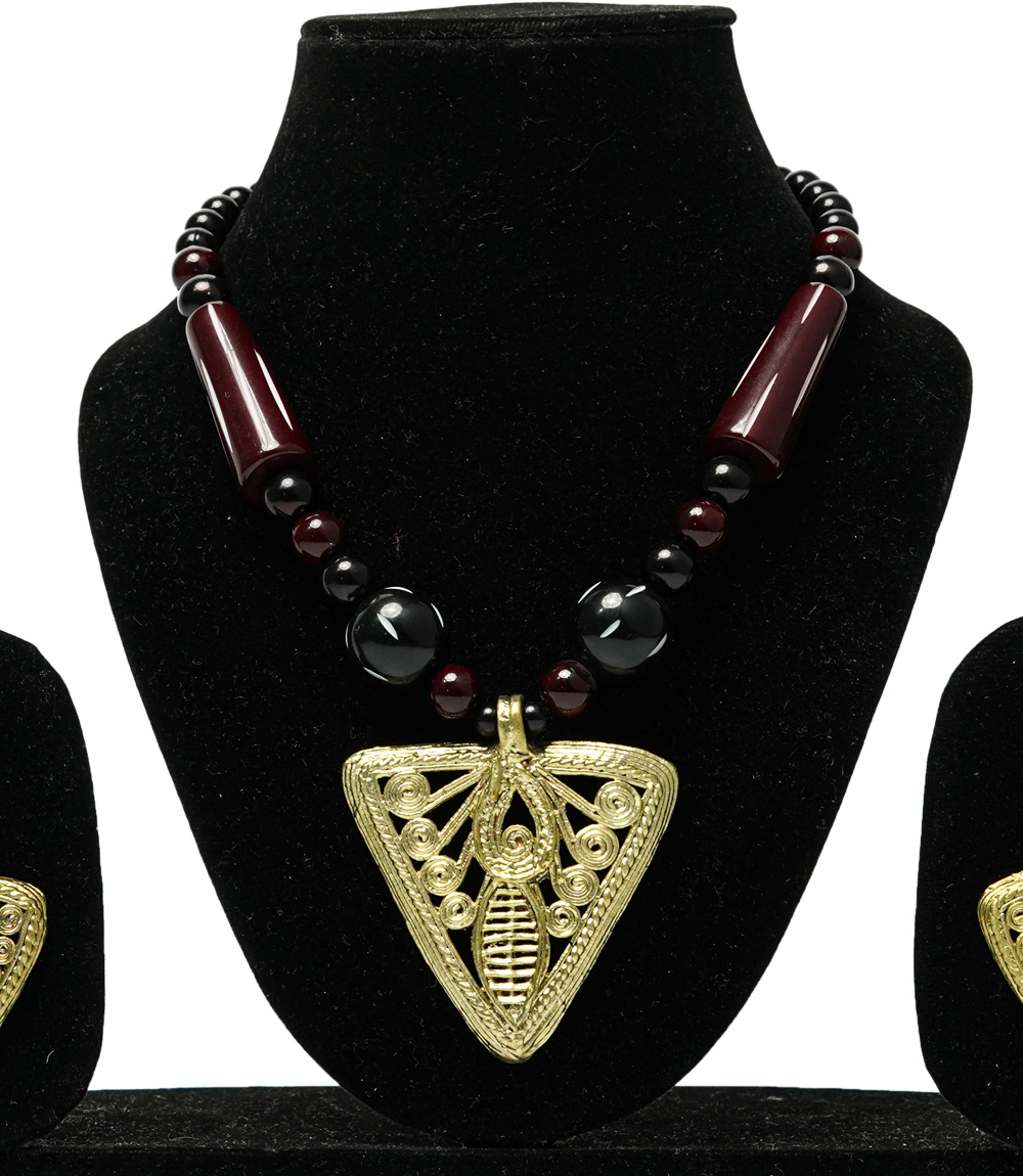 Dokra Necklace Set (Triangle Shape) Made by the Tribes of Jharkhand