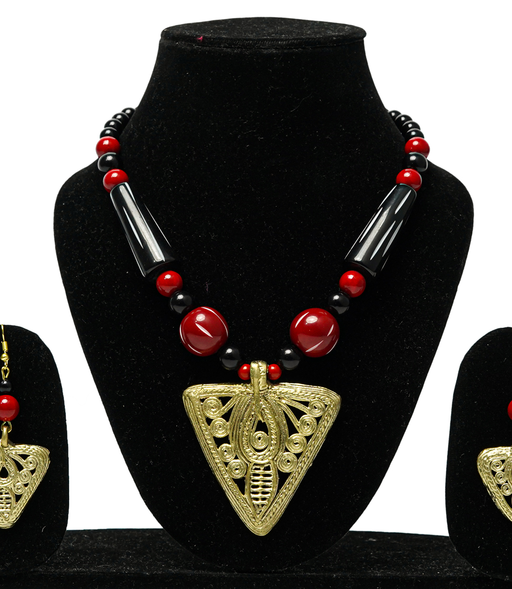 Dokra Necklace Set (Triangle Shape) Made by the Tribes of Jharkhand