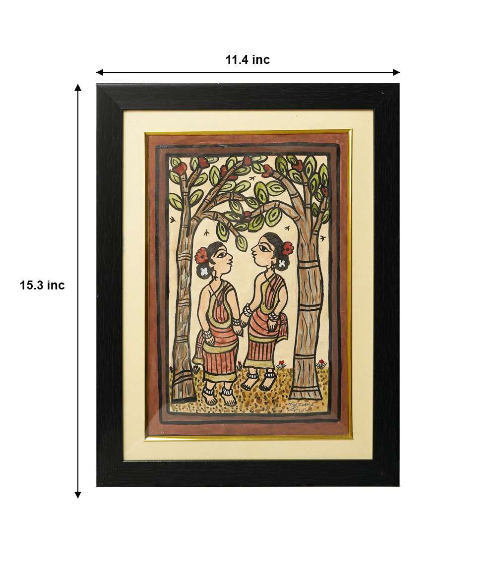 Handpainted Paitkar Painting - Made by the Tribes of Jharkhand