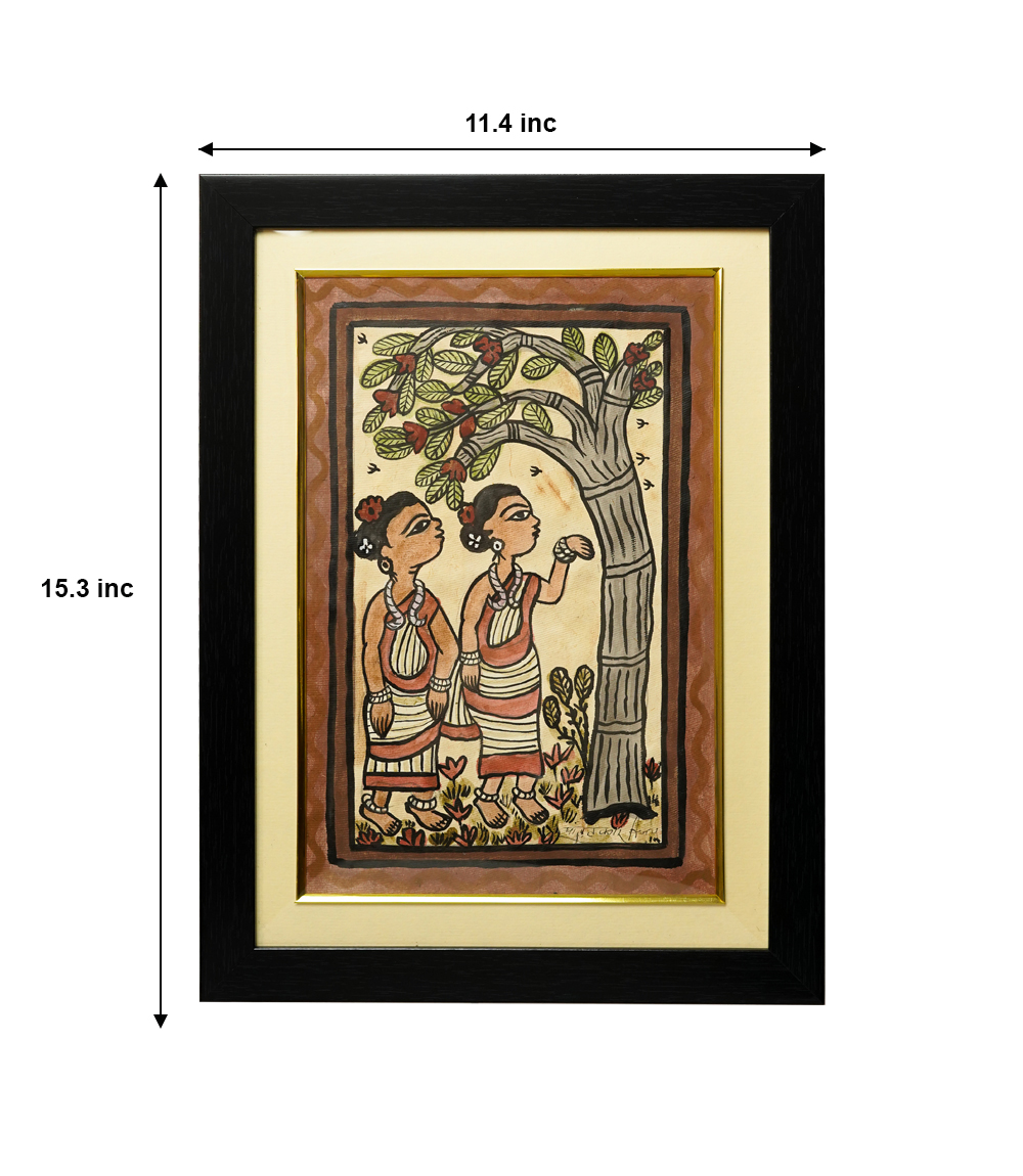 Handpainted Paitkar Painting - Made by the Tribes of Jharkhand