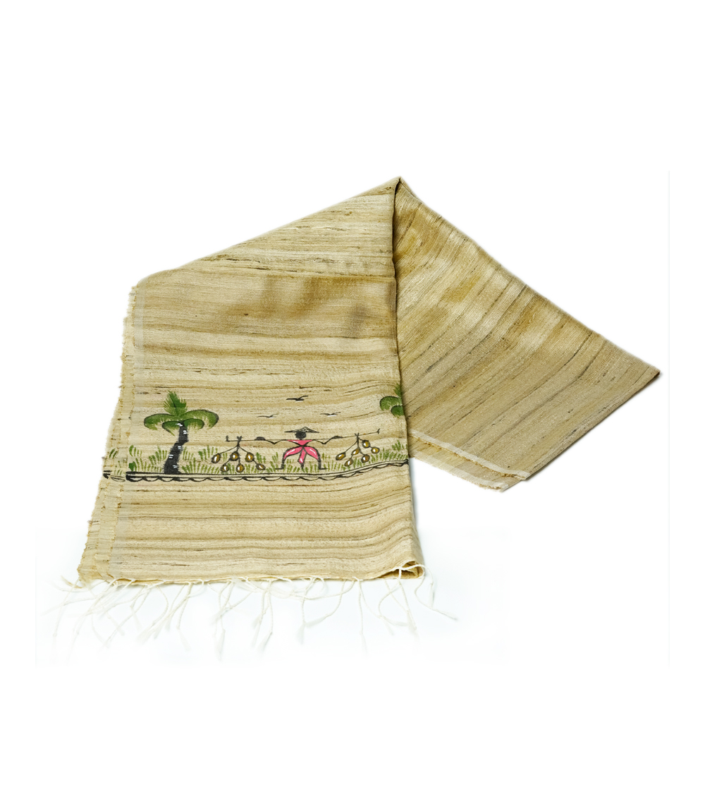 Hand-Painted Tassar Silk Stole – Made by the Tribes of Jharkhand 