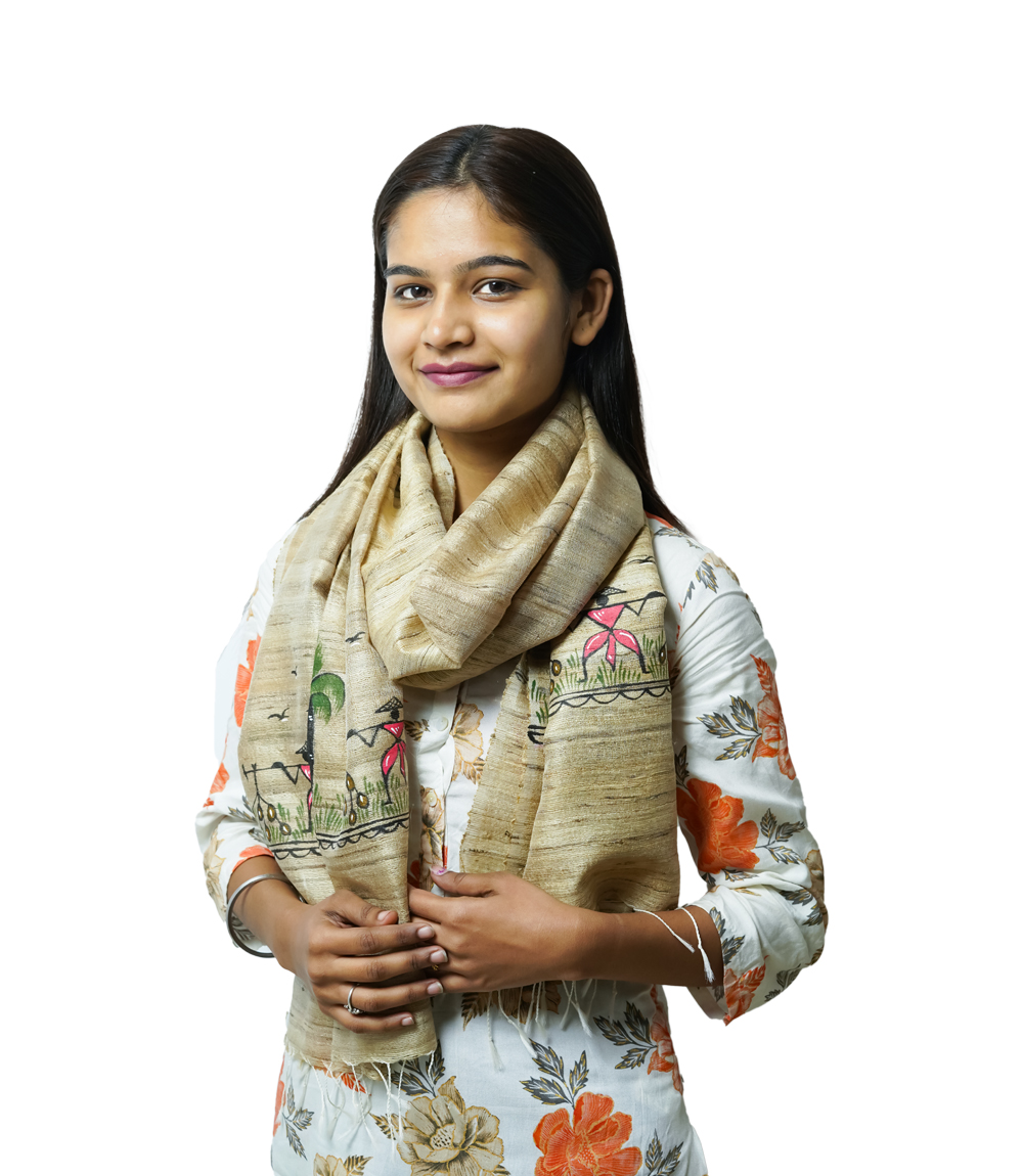 Hand-Painted Tassar Silk Stole – Made by the Tribes of Jharkhand 