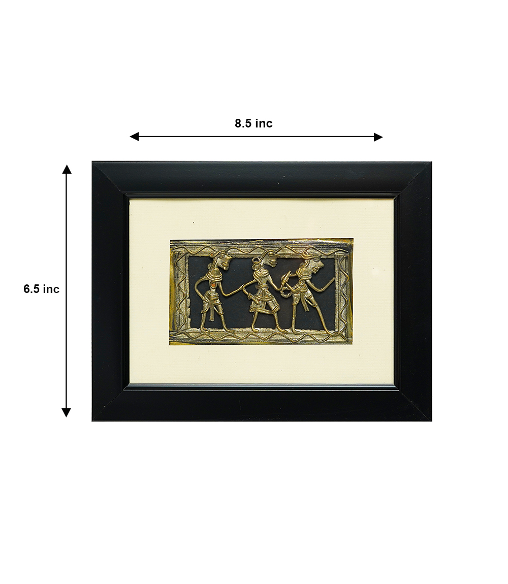 Dokra Art Frame Tribal Dance - By the Tribes Of Chhattisgarh (6.5x8.5)