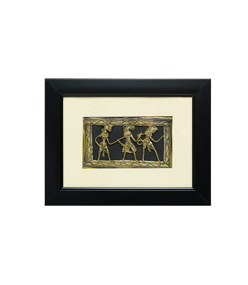 Dokra Art Frame Tribal Dance - By the Tribes Of Chhattisgarh (6.5x8.5)