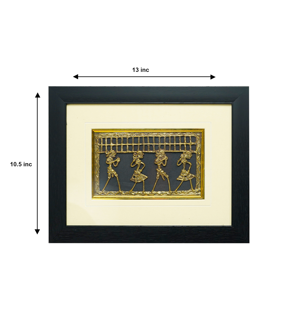 Dokra Art Frame Tribal Dance - By the Tribes Of Chhattisgarh (10.5X13)