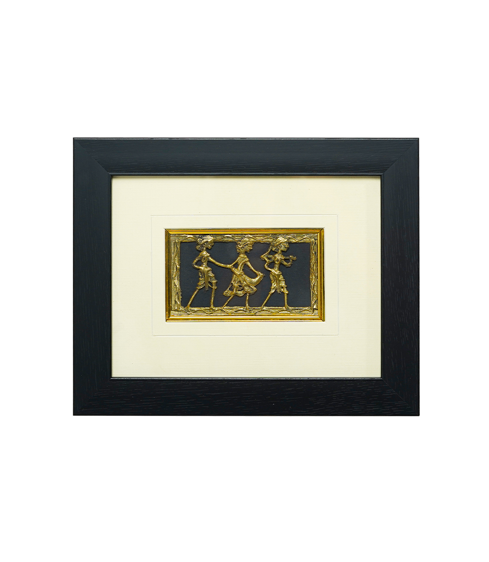 Dokra Art Frame Tribal Dance - By the Tribes Of Chhattisgarh (10.5 x 8.5)