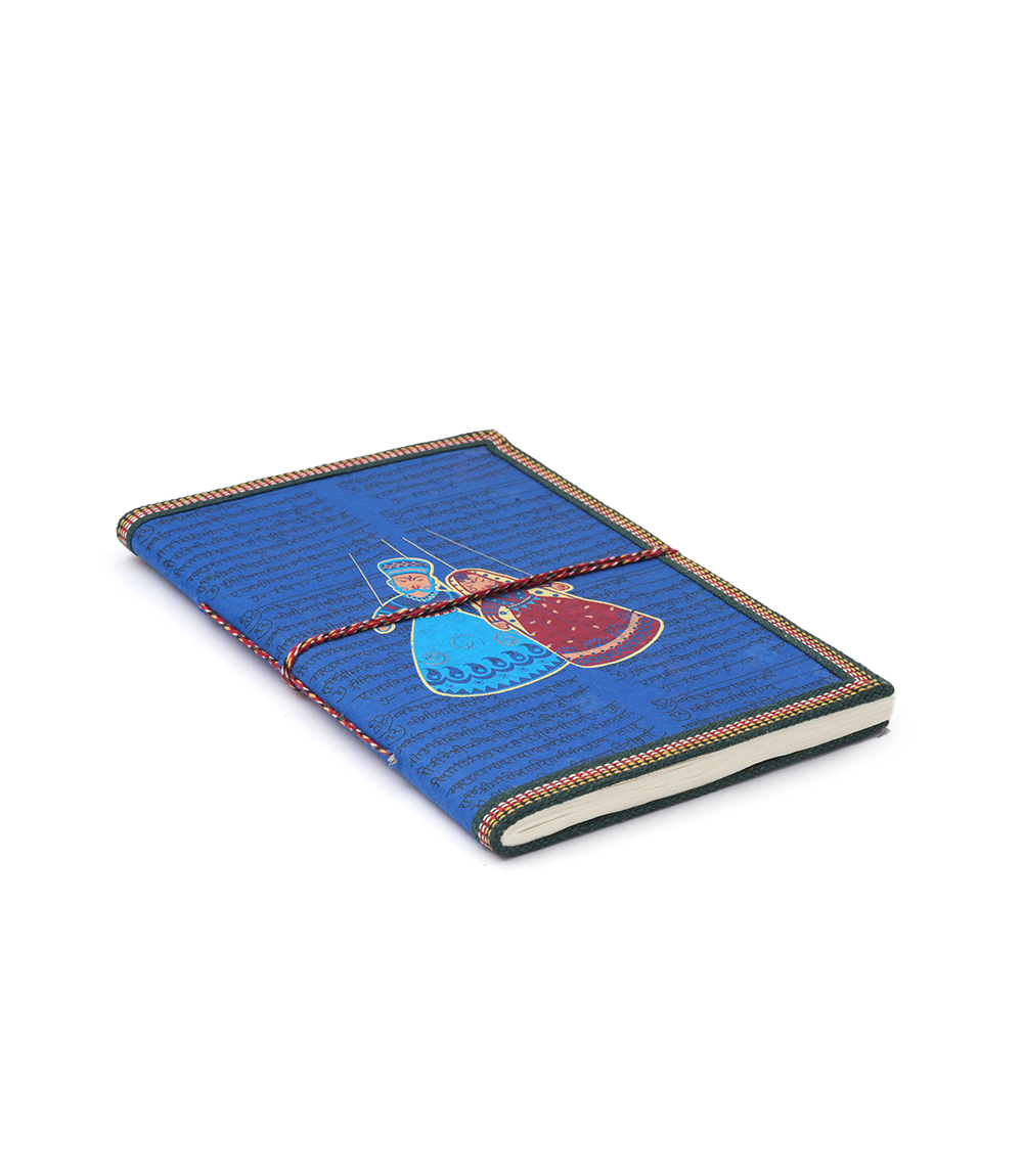 Recycled Handmade Diary Made by Tribes of Rajasthan (Puppet Dance Print)