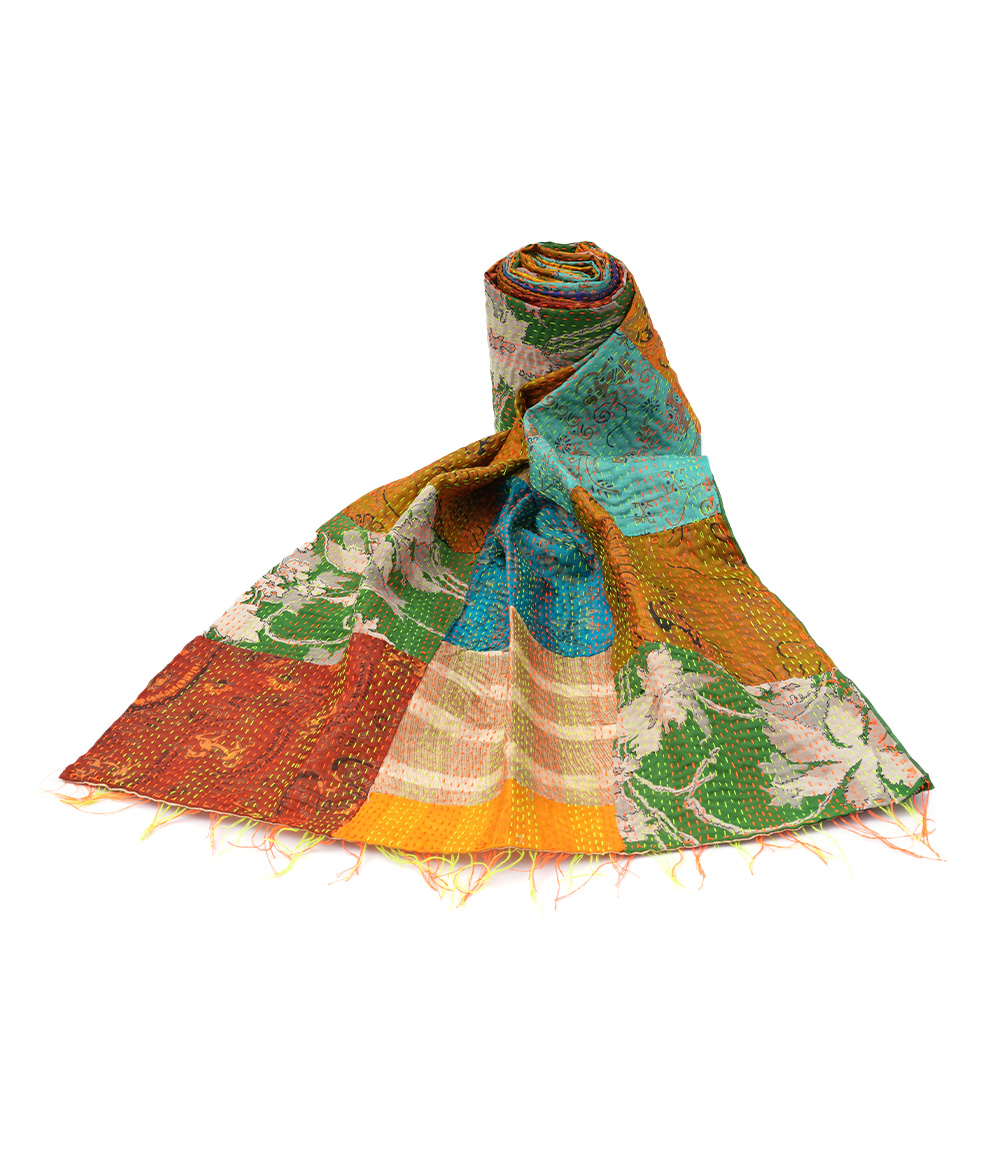 Women's Kantha Stich Stole Made by Tribes of West Bengal (Multi Colour)