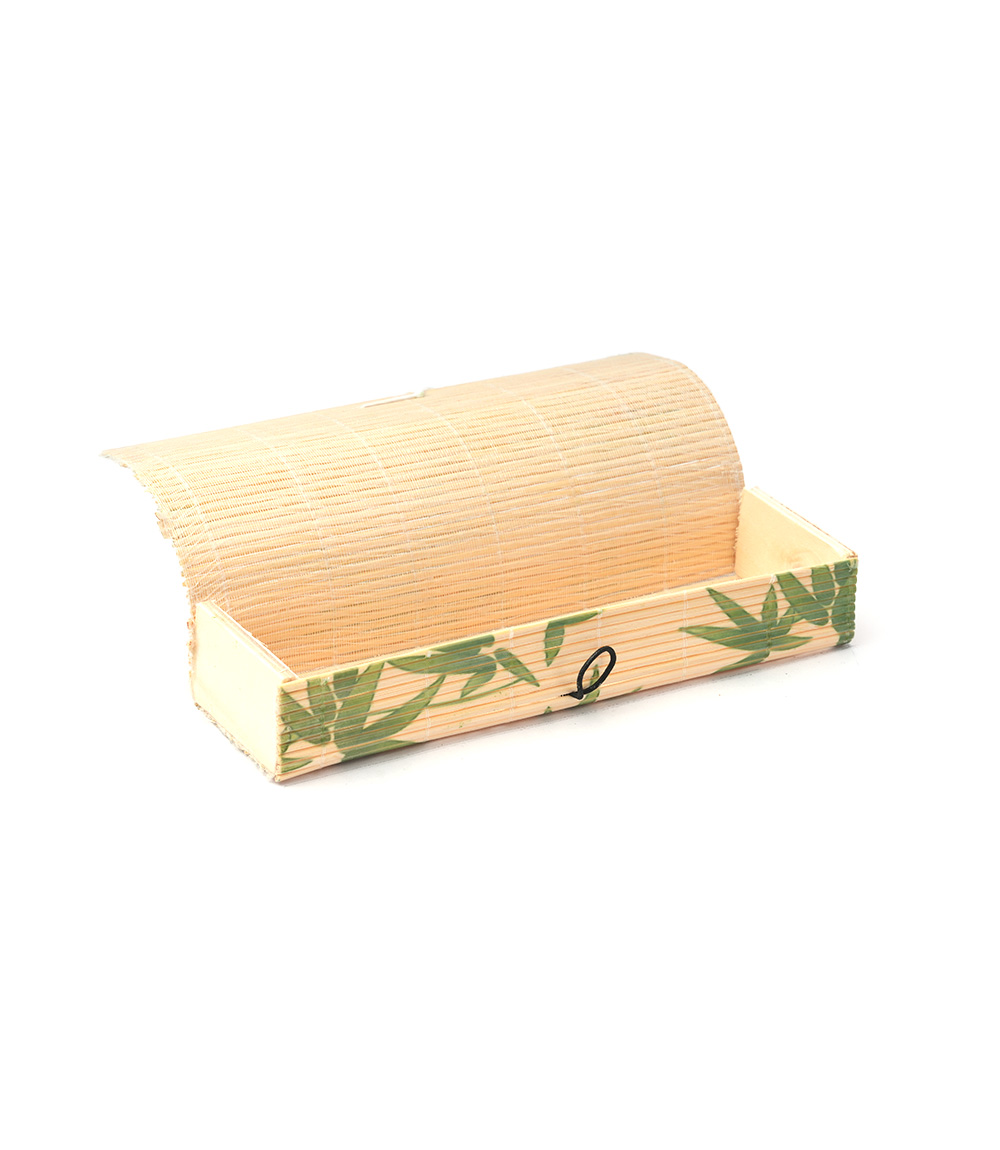 Bamboo Pencil Box Made by Tribes (Leaf Print)