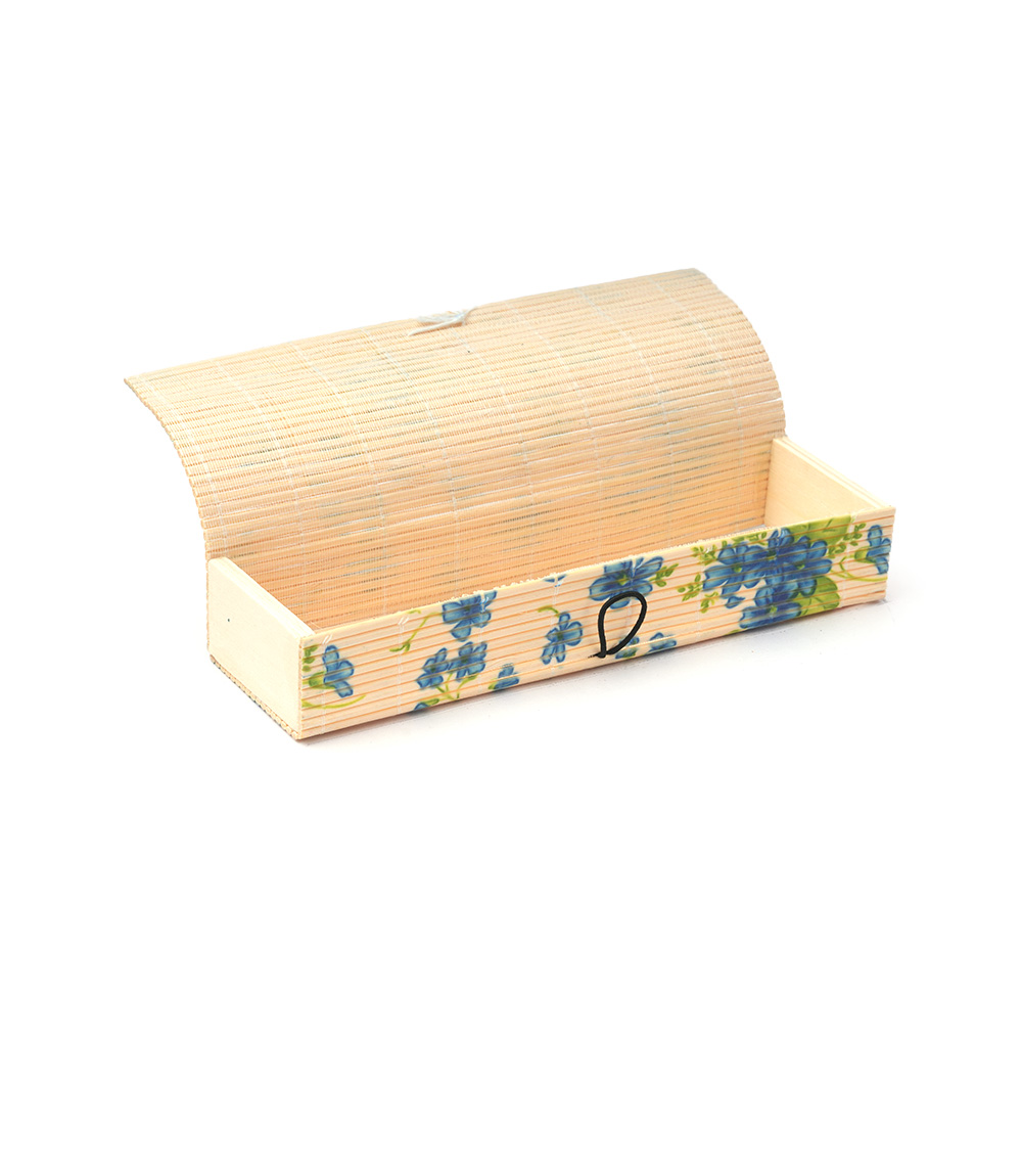 Bamboo Pencil Box Made by Tribals (Flower print)