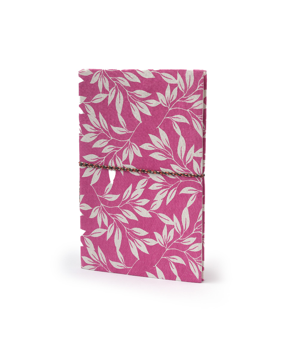 Recycled Handmade Diary Made by Tribes of Rajasthan (Pink white Cover)