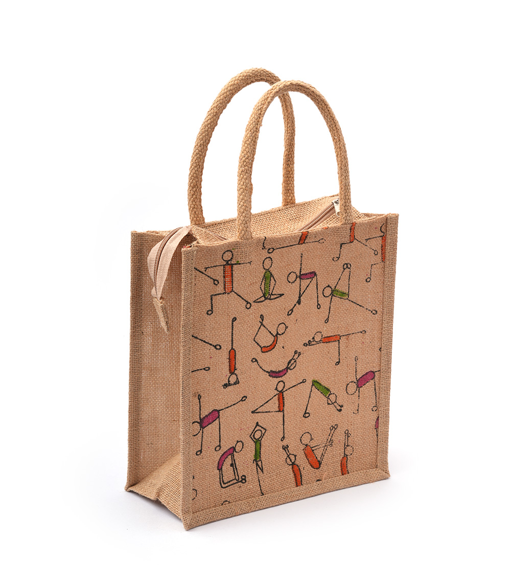 Jute Tiffin Bag With Tribal Design Made by Tribes of Jharkhand