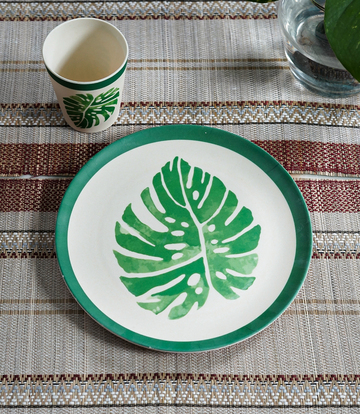 Bamboo Fibre Dinner Set- Leaf Design