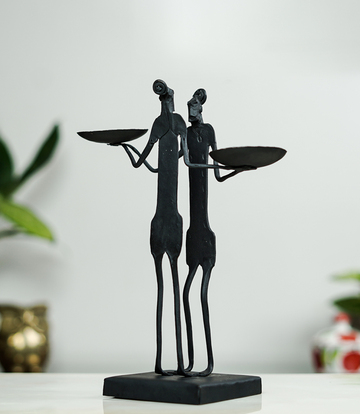 Tribal Couple Candle Stand