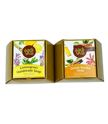 Handmade Organic Soaps Combo Made by Tribes of Jharkhand (Lemongrass and Sandal Combo)