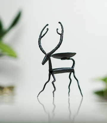 Wrought Iron Deer Candle Stand