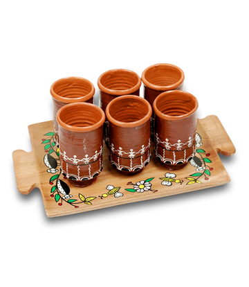 Handcrafted Terracotta Kulhad Set (6 Pieces) Made by Tribes of Jharkhand