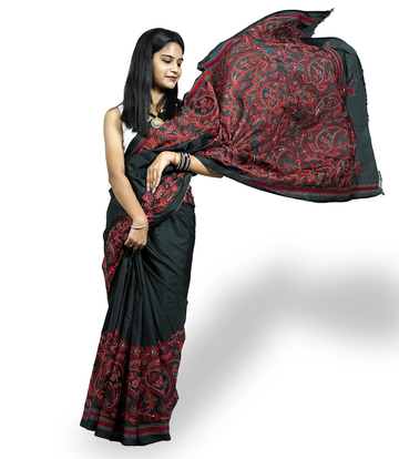 Katha Stich Saree By Tribe Of West Bengal