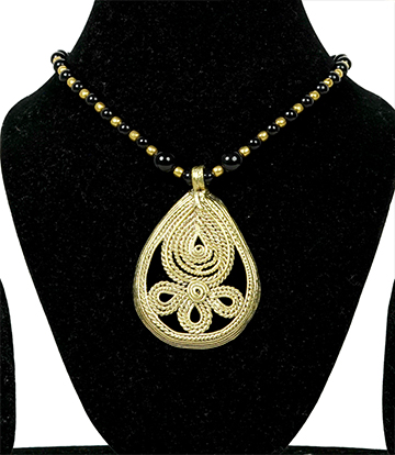 Dokra Necklace Set Made By Tribes Of Jharkhand (Golden Black Colour)