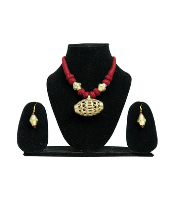 Dokra Necklace with Golden Harmony Set Made by Tribes of Jharkhand