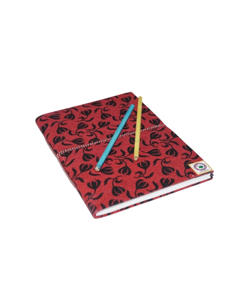 Recycled handmade Diaries (Red Zebra Print)