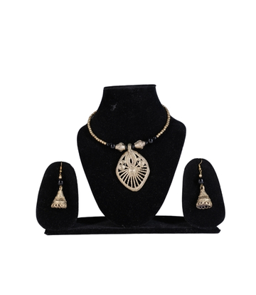 Dokra Necklace with Gold Leaf Set Made by Tribes of Jharkhand