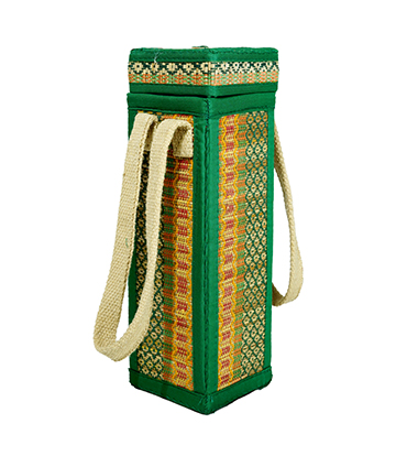 Handwoven bamboo water bottle bag made by tribes of Jharkhand