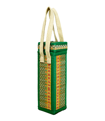 Handwoven bamboo water bottle bag made by tribes of Jharkhand