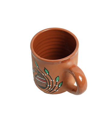 Terracotta Mug Set (6 pieces) With Sohrai Made by Tribes of Jharkhand