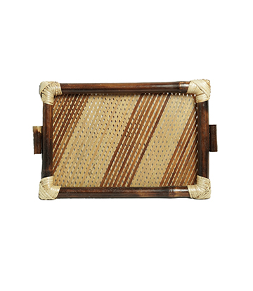 Bamboo Tray Handcrafted by Tribes of Jharkhand (Black Colour-One pc)