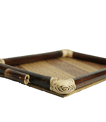 Bamboo Tray Handcrafted (Black Colour)