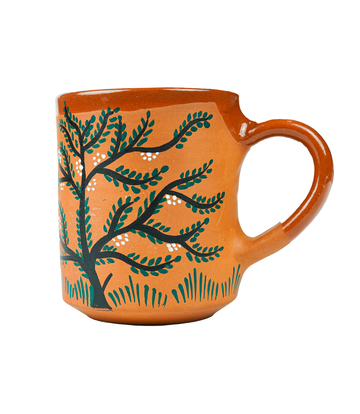 Terracotta Mug with Sohrai Art Handmade by the Tribes of Jharkhand